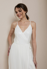 Soieblu Sequoia Sequin Wrap Dress in Ivory