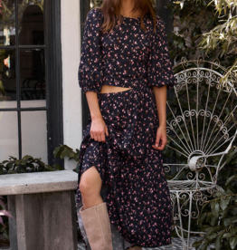 Saltwater Luxe Osiris Maxi Skirt With Slit and Button Detail