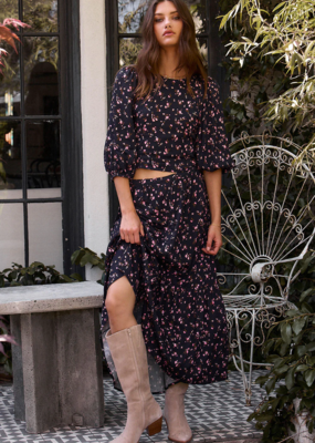Saltwater Luxe Osiris Maxi Skirt With Slit and Button Detail