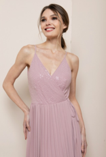 Soieblu Sequoia Sequin Wrap Dress in Dusty Rose