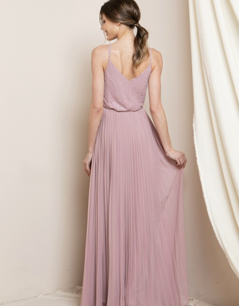 Soieblu Sequoia Sequin Wrap Dress in Dusty Rose