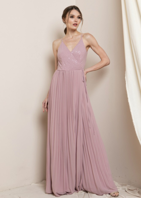 Soieblu Sequoia Sequin Wrap Dress in Dusty Rose *Only Large Left*