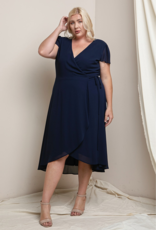 Soieblu Molly Midi Wrap Dress in Navy