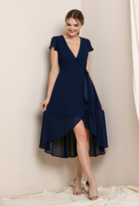 Soieblu Molly Midi Wrap Dress in Navy
