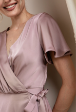Soieblu Lexi Satin Midi Dress in Rose