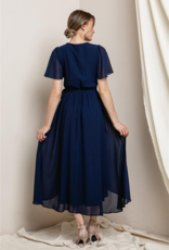 Soieblu Lexi Midi Wrap Dress in Navy