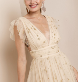 Soieblu Star Maxi Dress in Gold *Only Large Left*