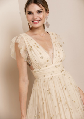 Soieblu Star Maxi Dress in Gold *Only Large Left*