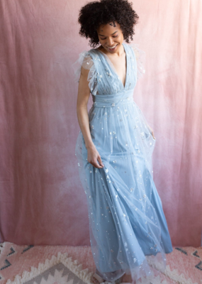 Soieblu Star Maxi Dress in Dusty Blue