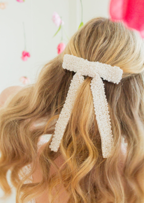 Covetd Chloe Pearl Beaded Hair Bow