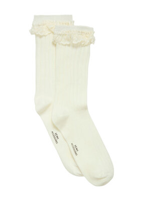 ICHI Accessories Lafia Ruffled Lace Detail Socks *Two Colours*