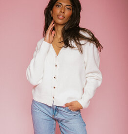 Brunette the Label Brunette the Label - Heart Button Cardigan