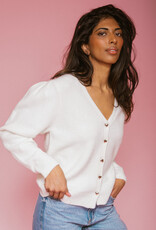 Brunette the Label Heart Button  Cardigan