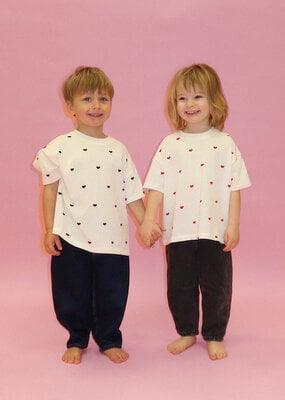 Brunette the Label Brunette the Label - Kids All Over Tiny Heart Tee with Red Hearts