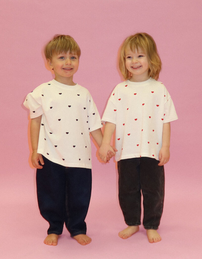 Brunette the Label Kids All Over Tiny Heart Tee with Red Hearts