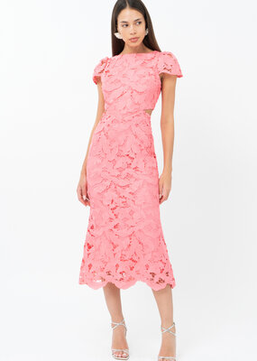 Adelyn Rae Portia 3D Lace Cap Sleeve Midi
