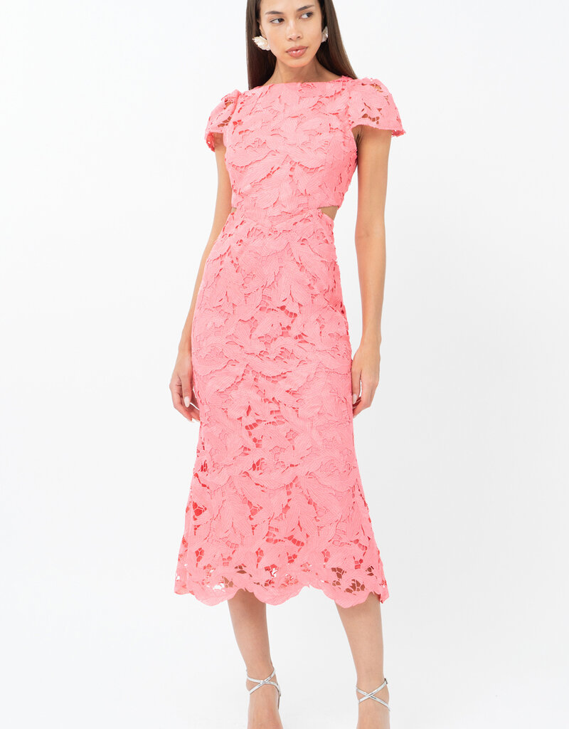 Adelyn Rae Portia 3D Lace Cap Sleeve Midi
