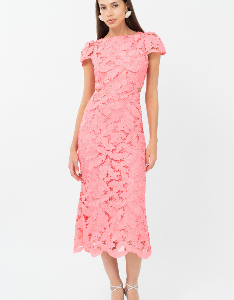 Adelyn Rae Portia 3D Lace Cap Sleeve Midi