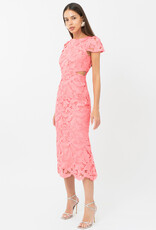 Adelyn Rae Portia 3D Lace Cap Sleeve Midi