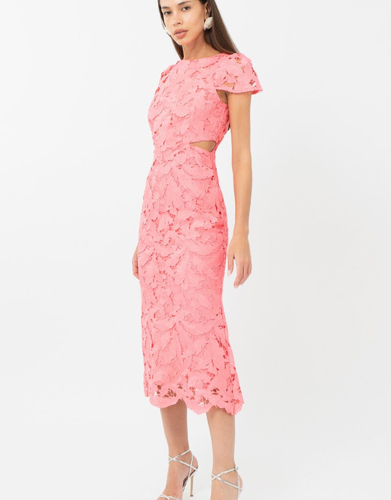 Adelyn Rae Portia 3D Lace Cap Sleeve Midi