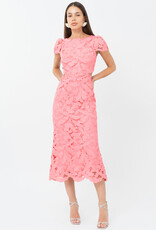 Adelyn Rae Portia 3D Lace Cap Sleeve Midi