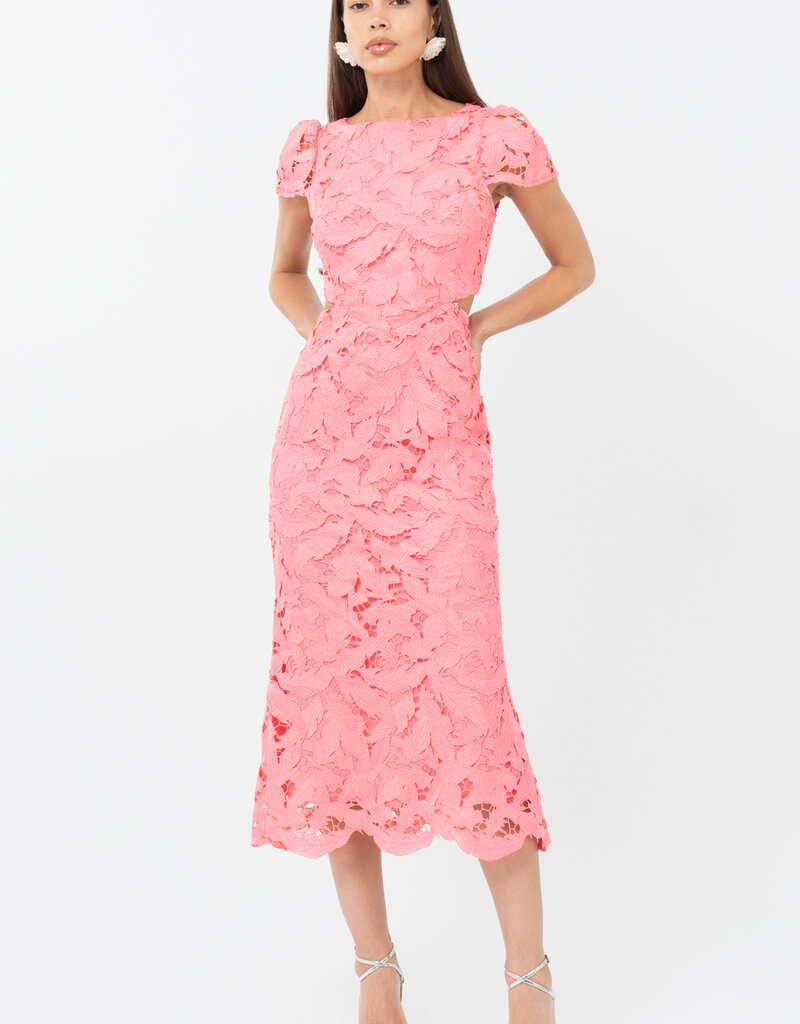 Adelyn Rae Portia 3D Lace Cap Sleeve Midi