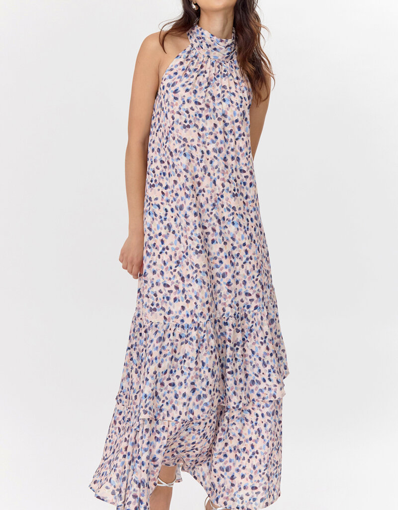 Greylin Carina Tiered Halter Maxi Dress