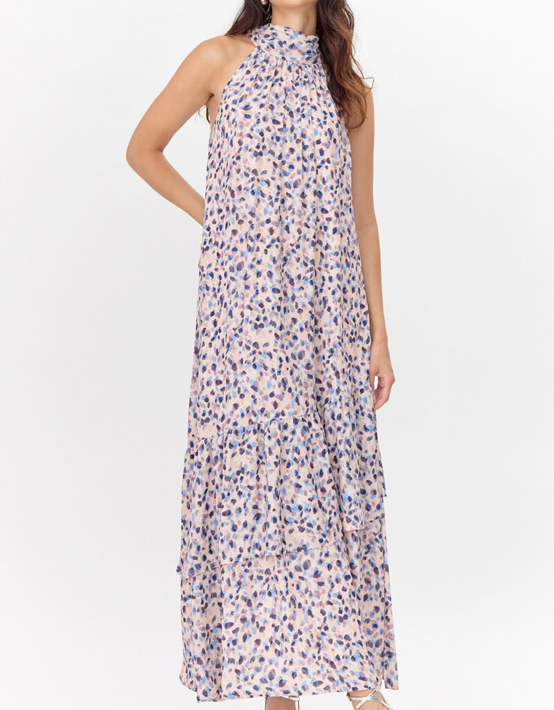 Greylin Carina Tiered Halter Maxi Dress