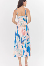 Greylin Soph Watercolour Print Satin Flowy Slip Dress