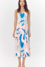 Greylin Soph Watercolour Print Satin Flowy Slip Dress