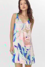 Greylin Angelique Watercolour Knot Shoulder Slip Mini Dress