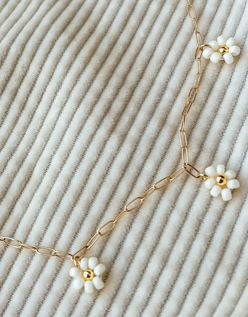 Oak + Eve Bloom Anklet With Flower Bead Detail