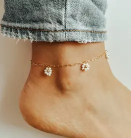 Oak + Eve Bloom Anklet With Flower Bead Detail