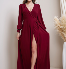 Soieblu Lesa Long Sleeve Maxi in Wine
