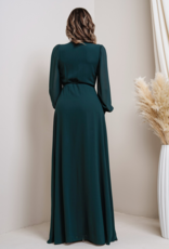 Soieblu Lesa Long Sleeve Maxi in Hunter Green