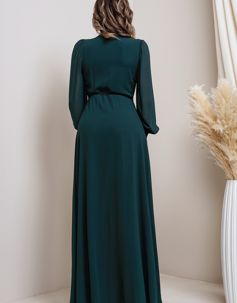 Soieblu Lesa Long Sleeve Maxi in Hunter Green