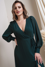 Soieblu Lesa Long Sleeve Maxi in Hunter Green