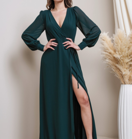 Soieblu Lesa Long Sleeve Maxi in Hunter Green *Only Small Left*