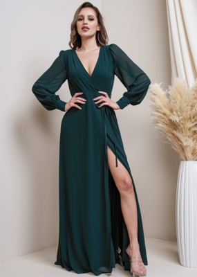 Soieblu Lesa Long Sleeve Maxi in Hunter Green *Only Small Left*