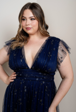 Soieblu Star Midi Dress in Navy