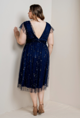 Soieblu Star Midi Dress in Navy