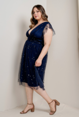 Soieblu Star Midi Dress in Navy
