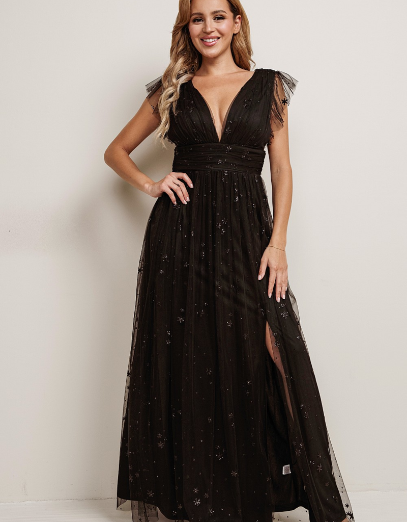 Soieblu Star Maxi Dress in Black