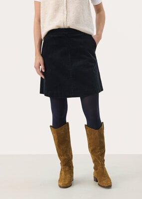Part Two Lings Corduroy Skirt in Dark Navy