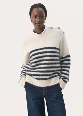 Part Two Pialil Striped Alpaca Knit Pullover