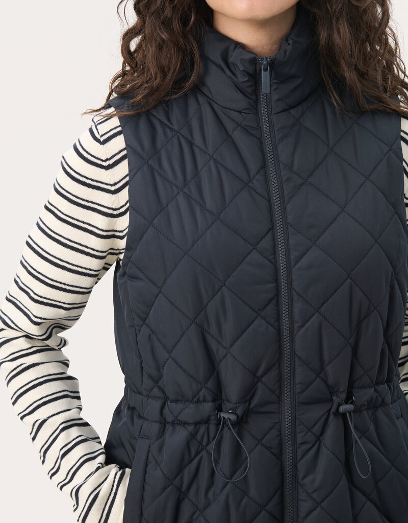 Part Two Nanet Quilted Vest in Navy
