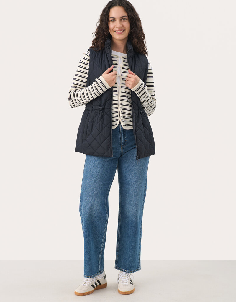 Part Two Nanet Quilted Vest in Navy