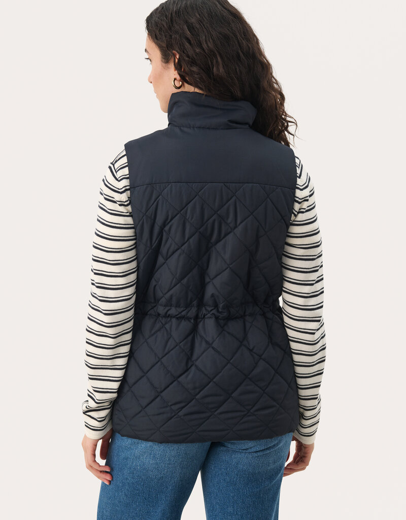 Part Two Nanet Quilted Vest in Navy