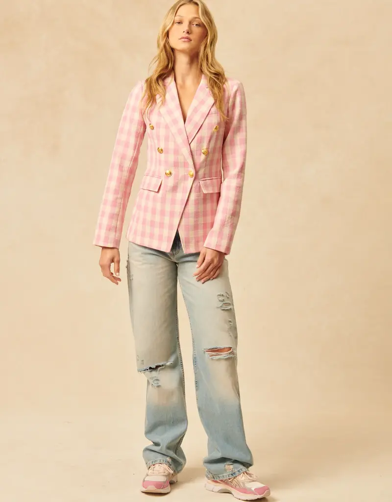 John and Jenn Oliver Gingham Blazer