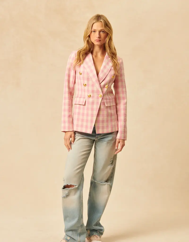 John and Jenn Oliver Gingham Blazer